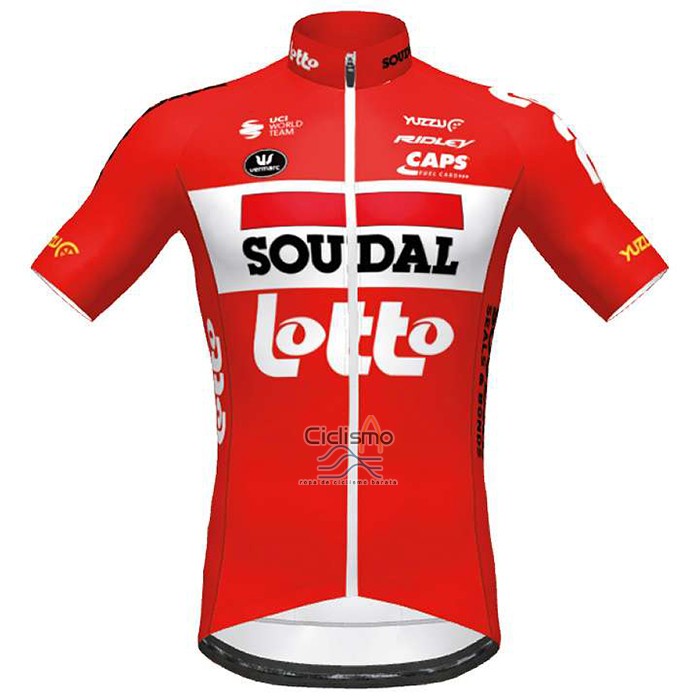 Lotto Soudal Ropa Ciclismo Culotte Corto 2020 Mangas Cortas Rojo
